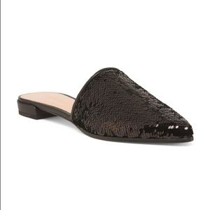 Stuart Weitzman, The Carlo Mule, Black Sequins, 9